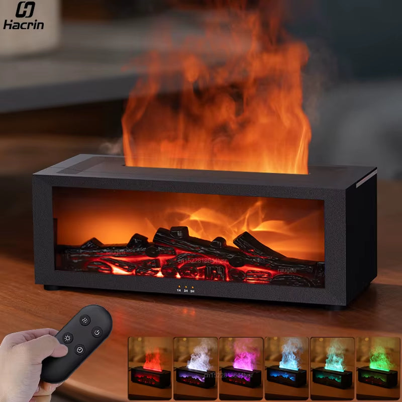 Fireplace Flame Humidifier | Ultra-Quiet Essential Oil Diffuser 