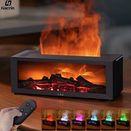 Fireplace Flame Humidifier | Ultra-Quiet Essential Oil Diffuser 