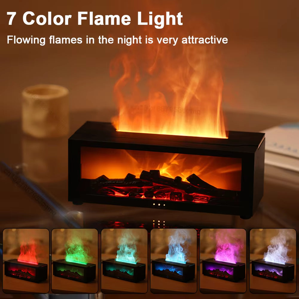 Fireplace Flame Humidifier | Ultra-Quiet Essential Oil Diffuser 