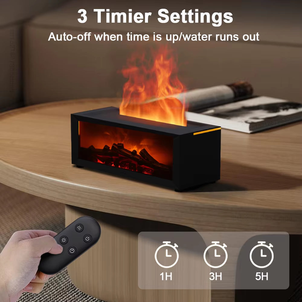 Fireplace Flame Humidifier | Ultra-Quiet Essential Oil Diffuser 